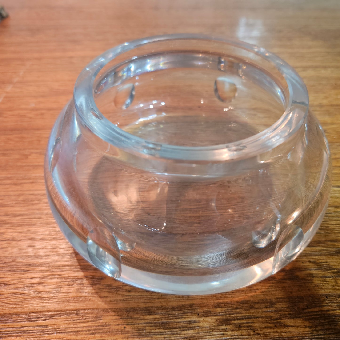 Vintage Clear Glass Covered Candy or Trinket Jar