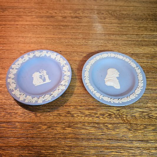 Pair of Wedgwood Blue Jasperware Classical Dishes