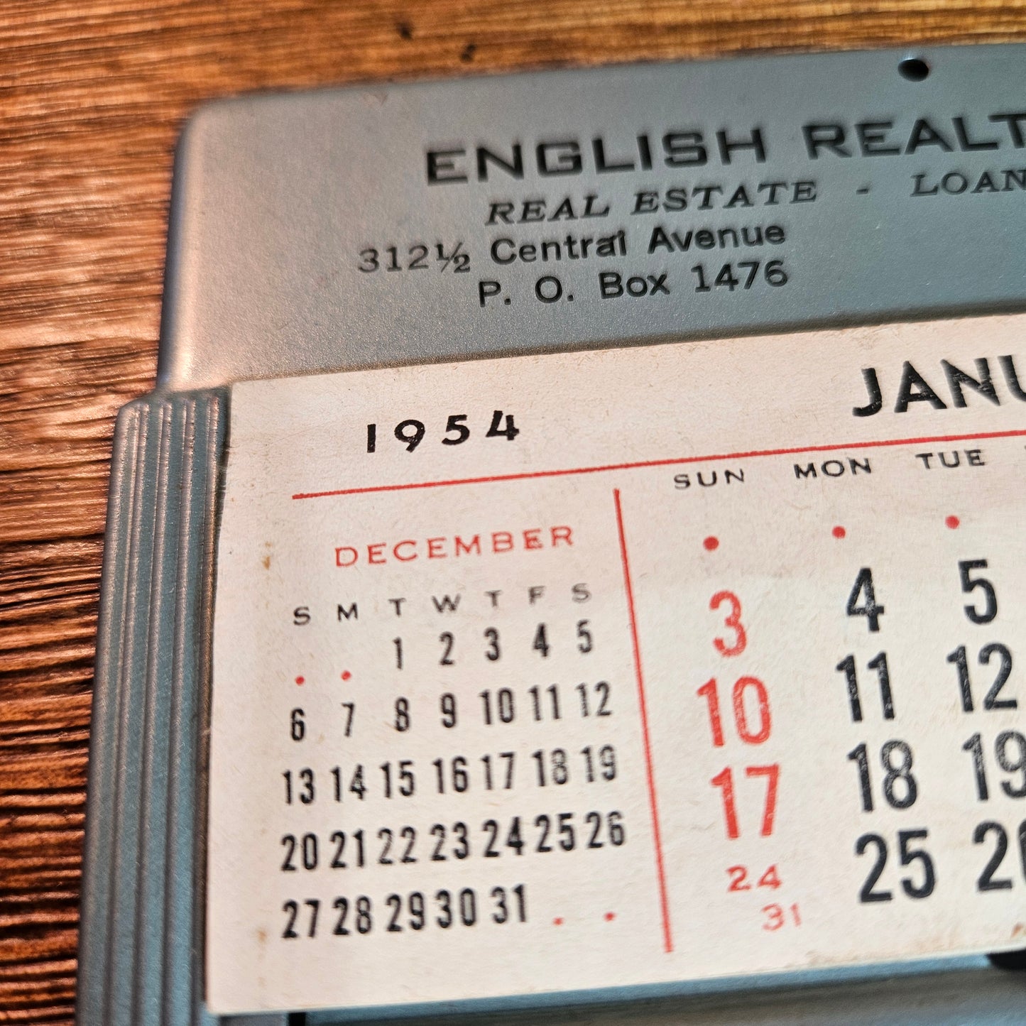 1954 English Realty Great Falls Advertising Desk Calendar