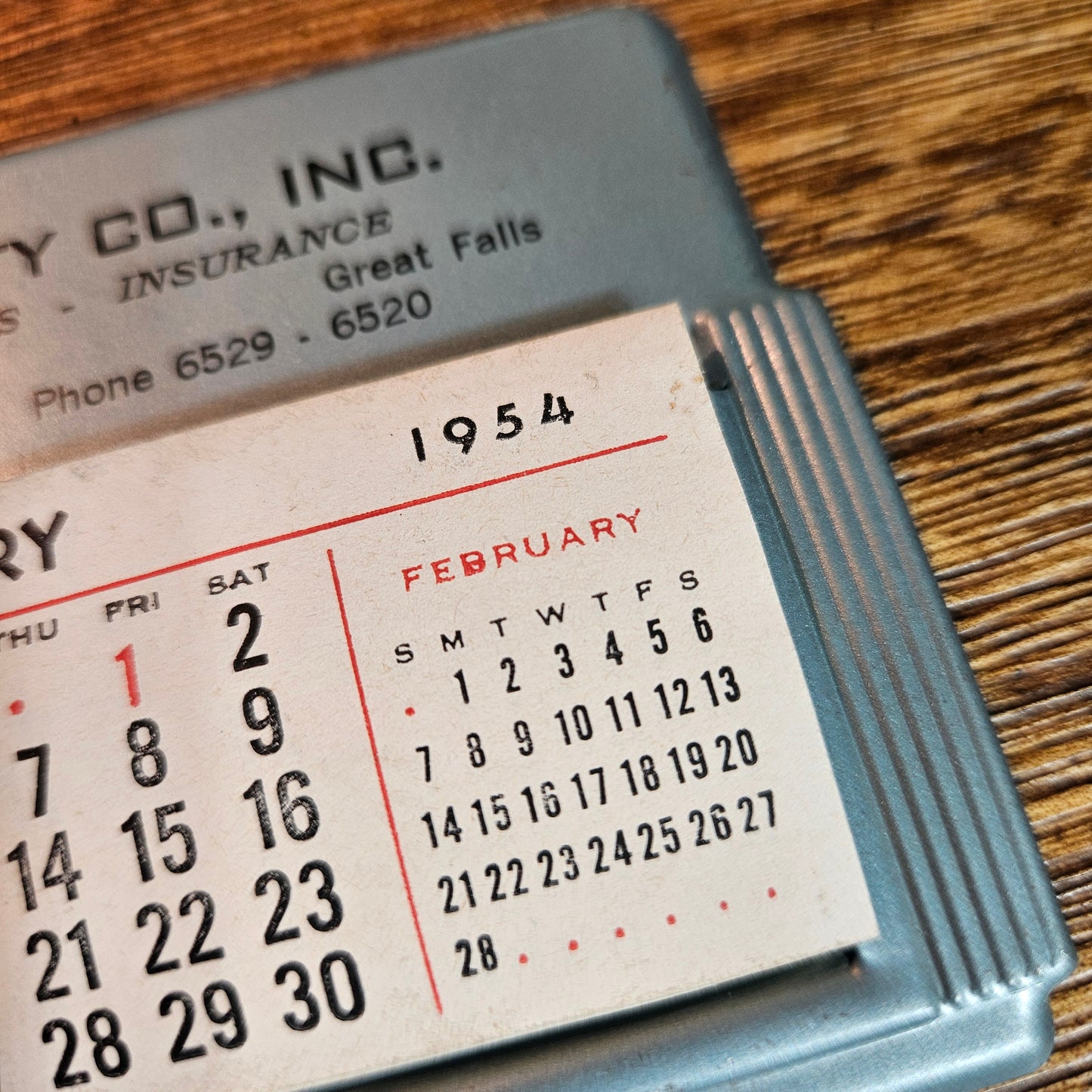 1954 English Realty Great Falls Advertising Desk Calendar