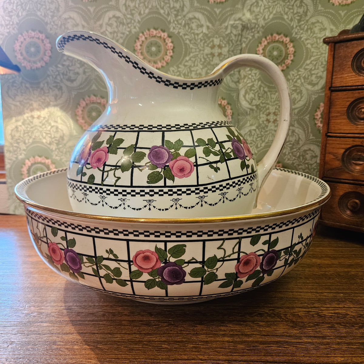 Wedgwood & Co Imperial Porcelain Wash Basin & Pitcher