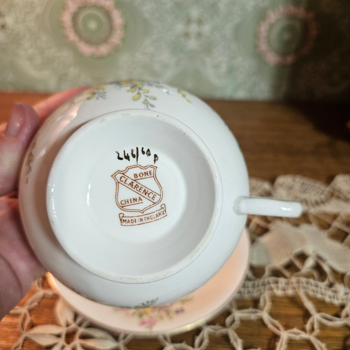 Vintage English Bone China Floral Teacup & Saucer