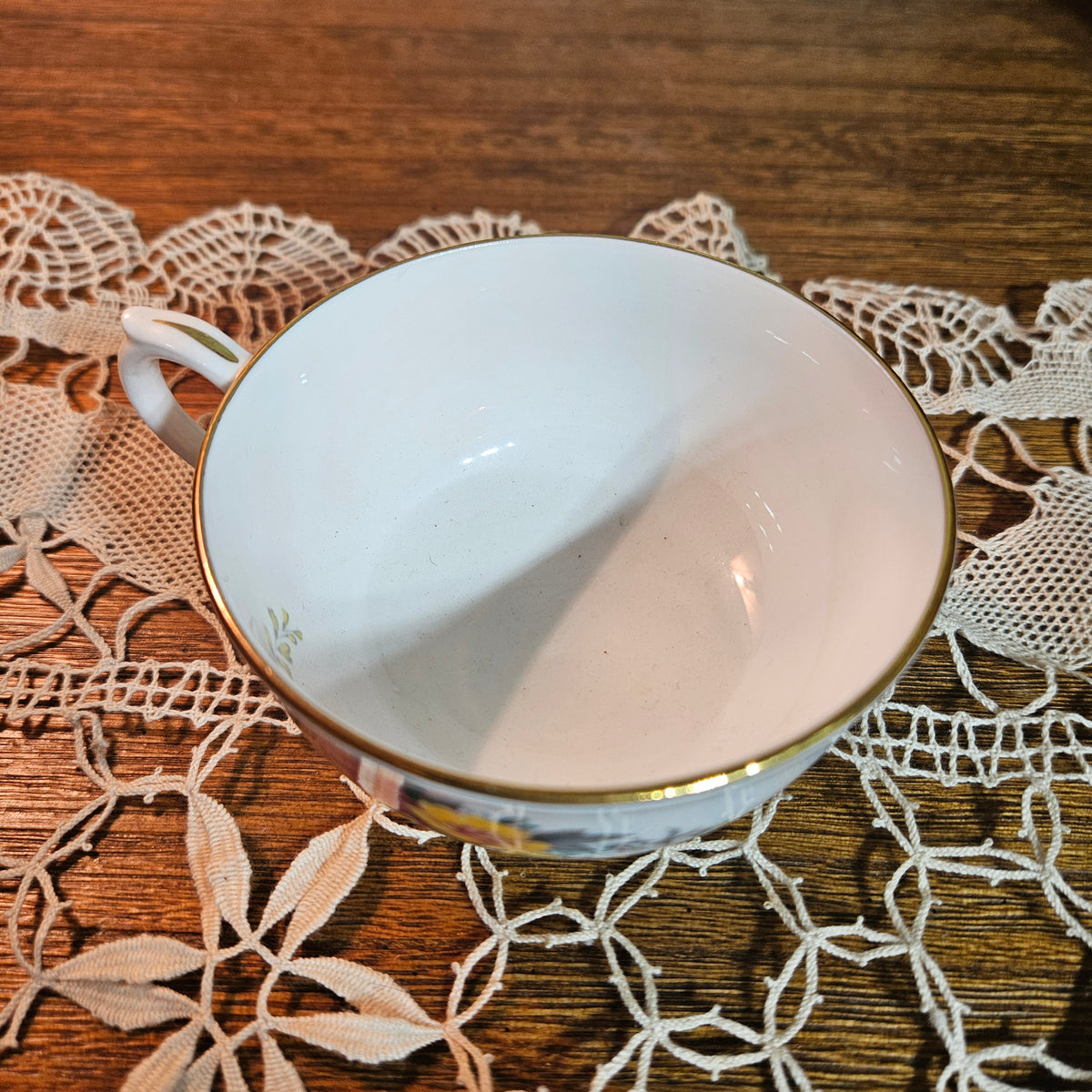 Vintage English Bone China Floral Teacup & Saucer