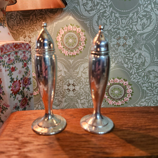 Webster Co Sterling Silver Salt and Pepper Shakers Pair B48