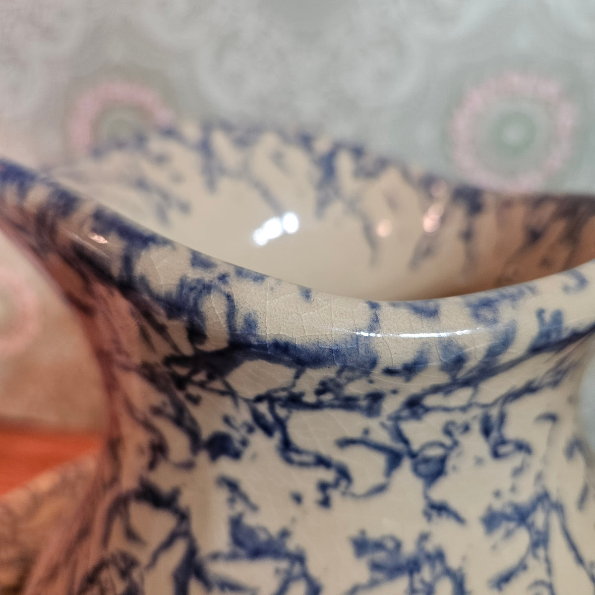Robinson Ransbottom Blue Spongeware Pitcher Basin Set