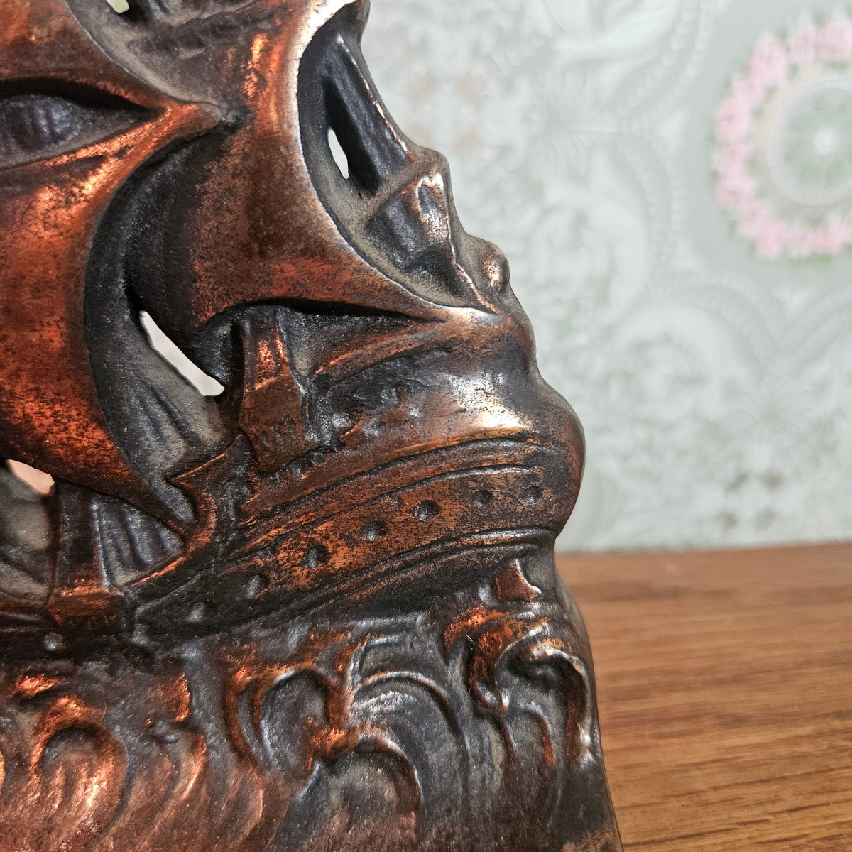 Cast Metal Sailing Ship Bookend/Doorstop