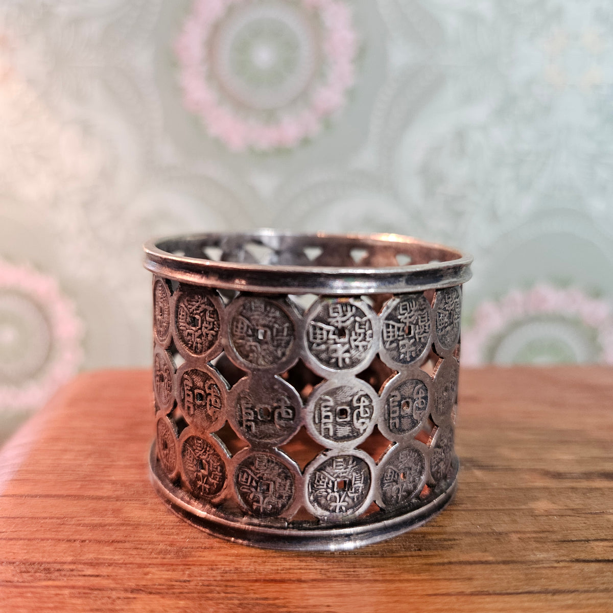 Hung Chong Chinese Lucky Coin Silver Napkin Ring
