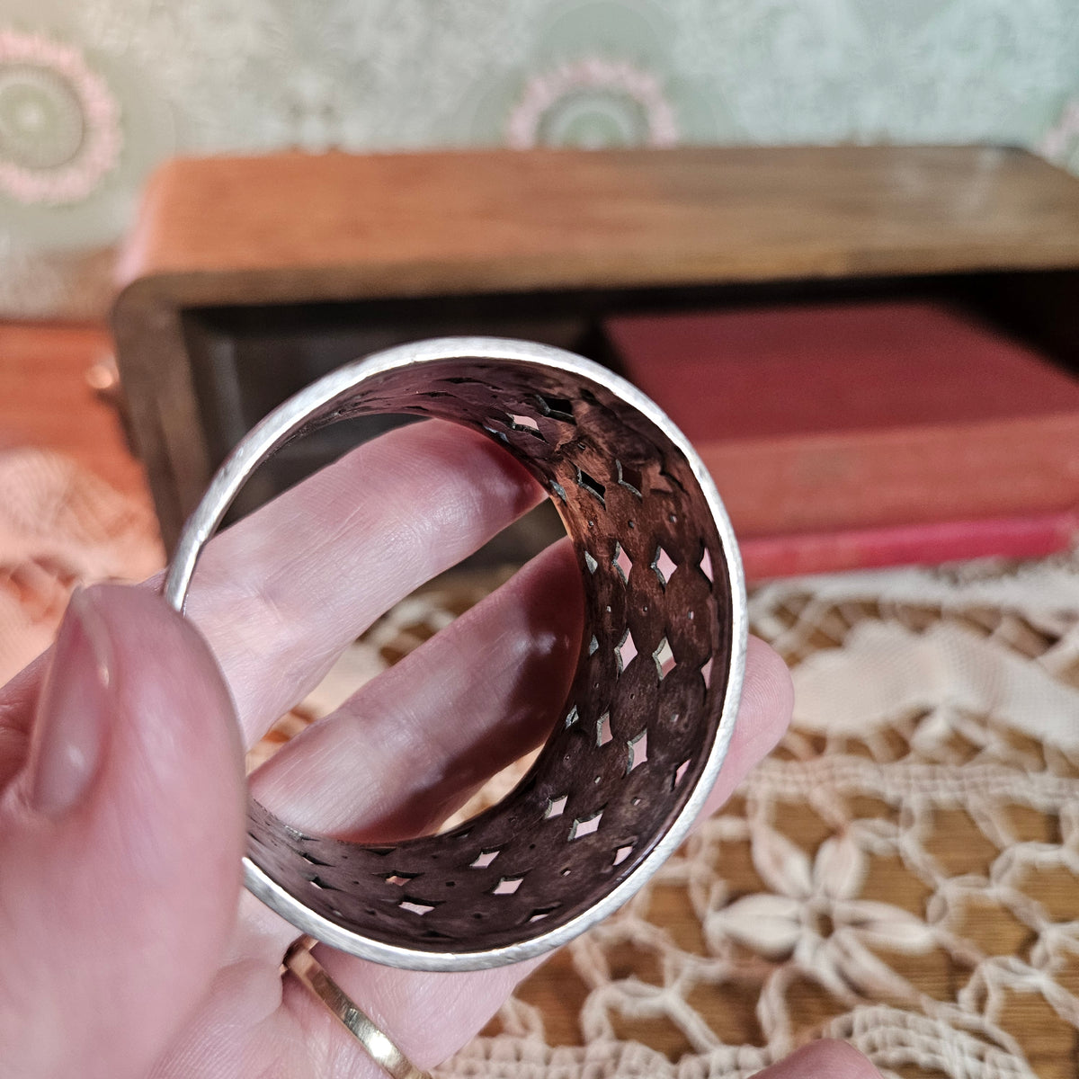 Hung Chong Chinese Lucky Coin Silver Napkin Ring