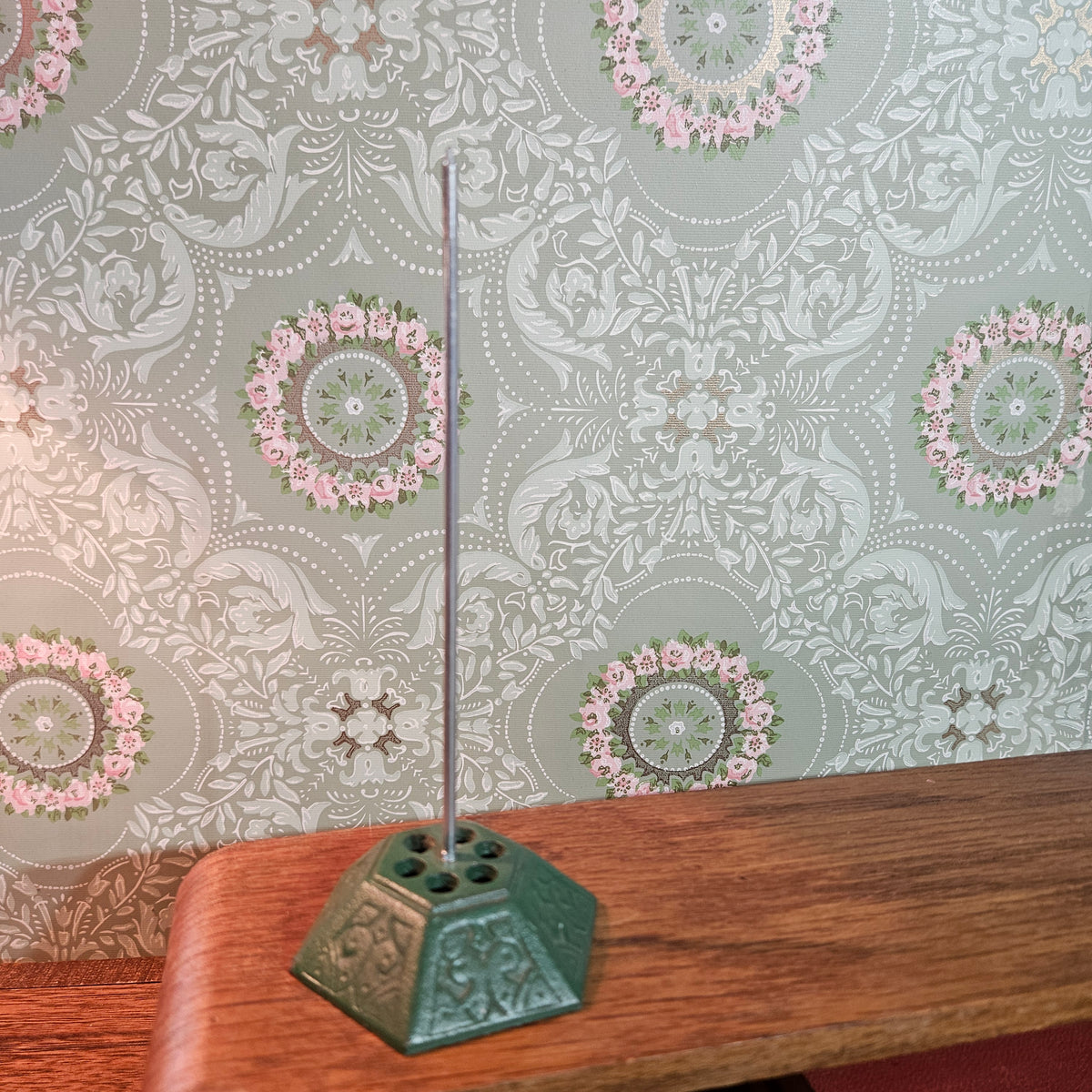 Green Cast Metal Receipt Spike Holder
