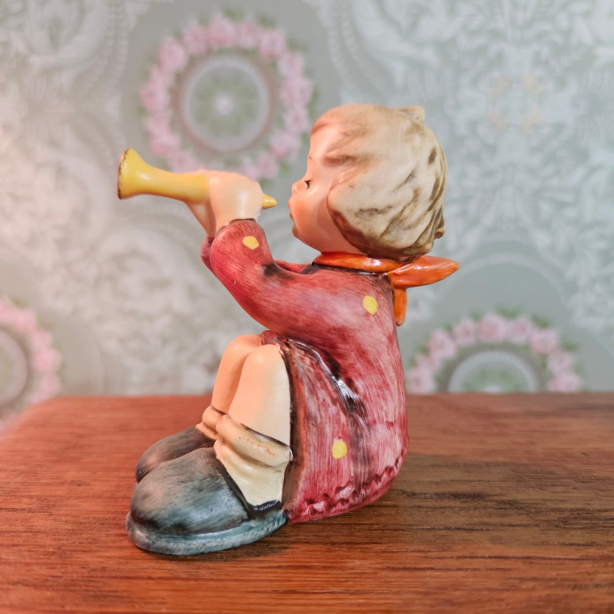 Goebel W. Germany Child Playing Horn Figurine