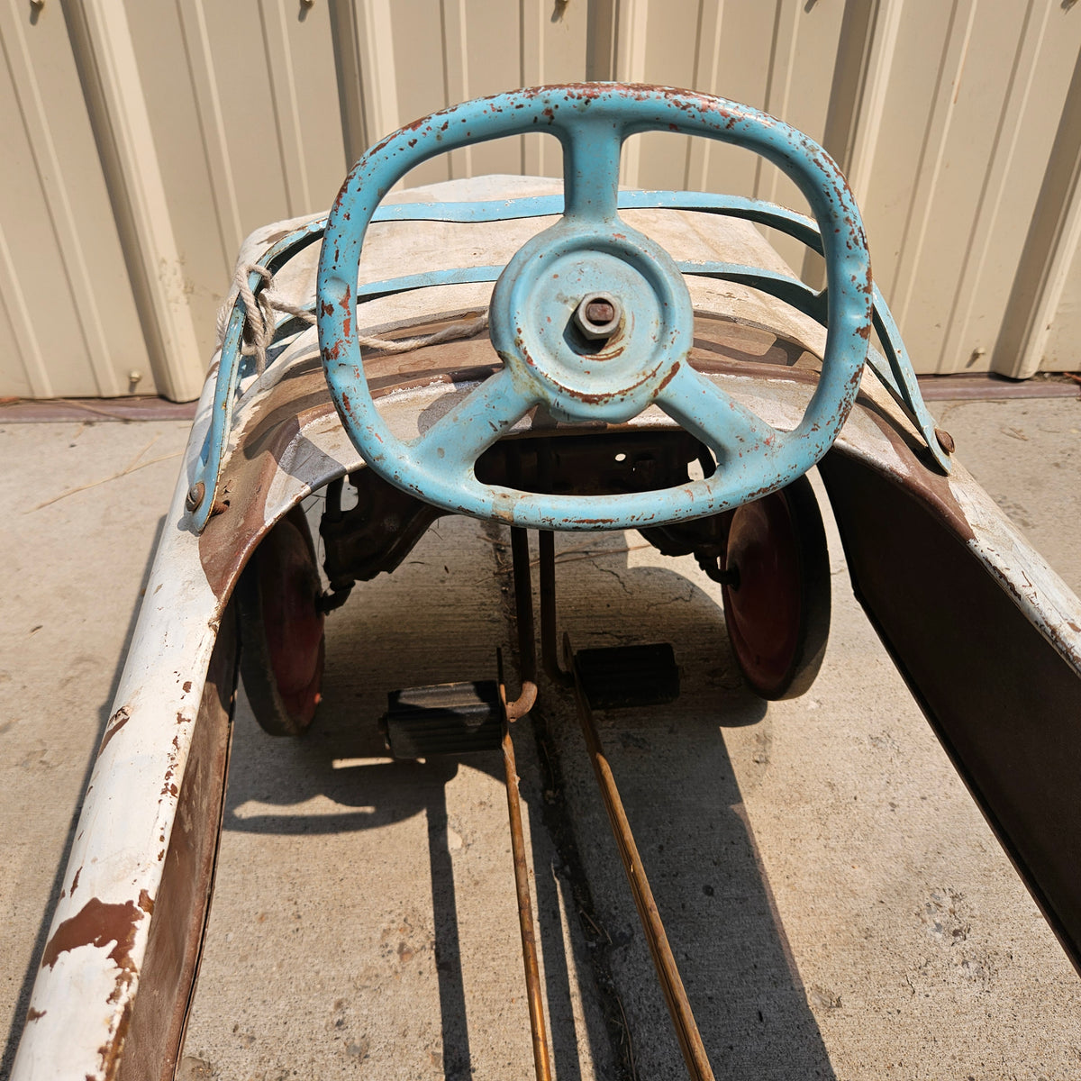 Metal Pedal Car with Original Distressed Patina