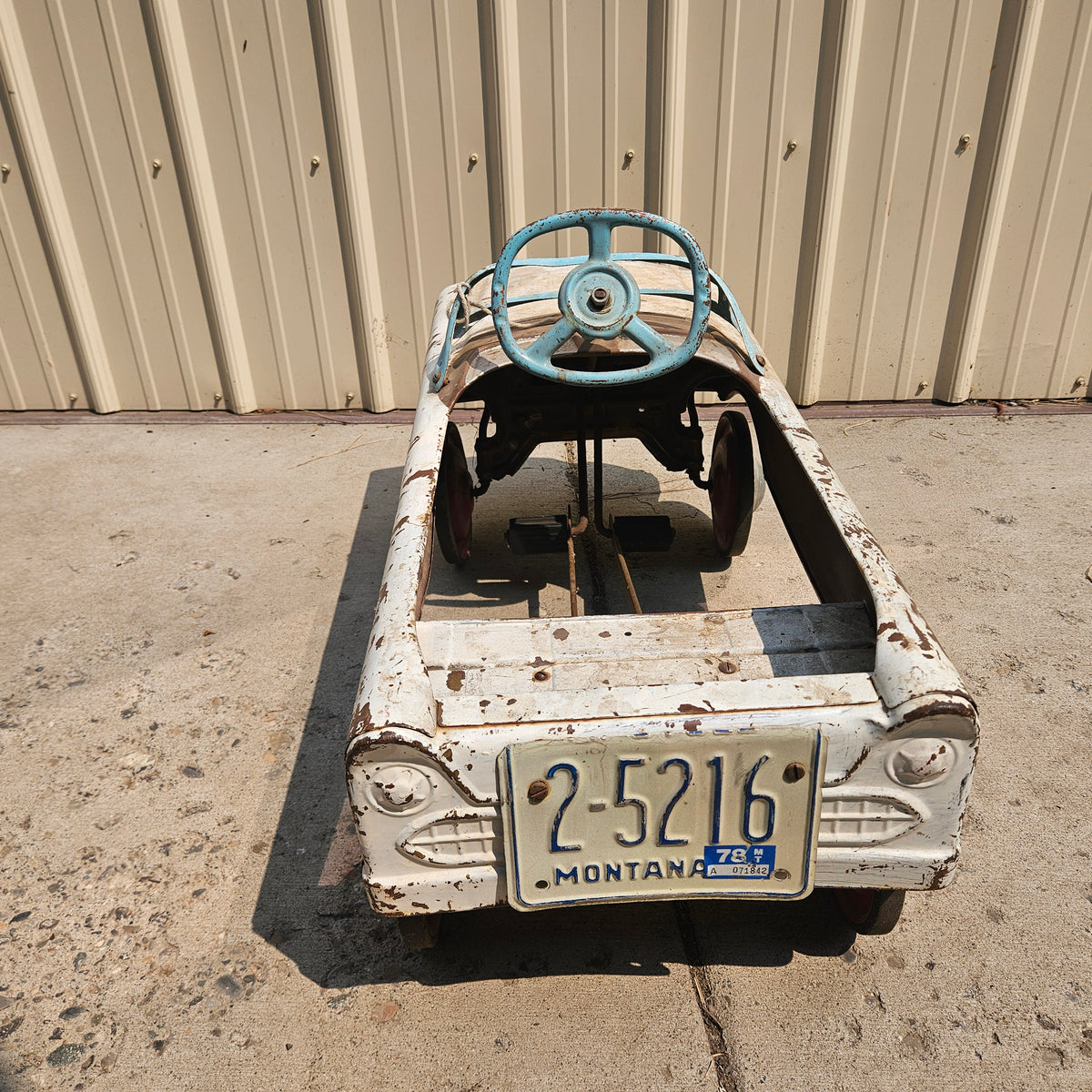 Metal Pedal Car with Original Distressed Patina