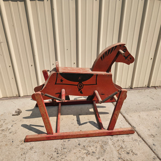 The Wonder Horse  1950's Wooden Spring Rocking Horse