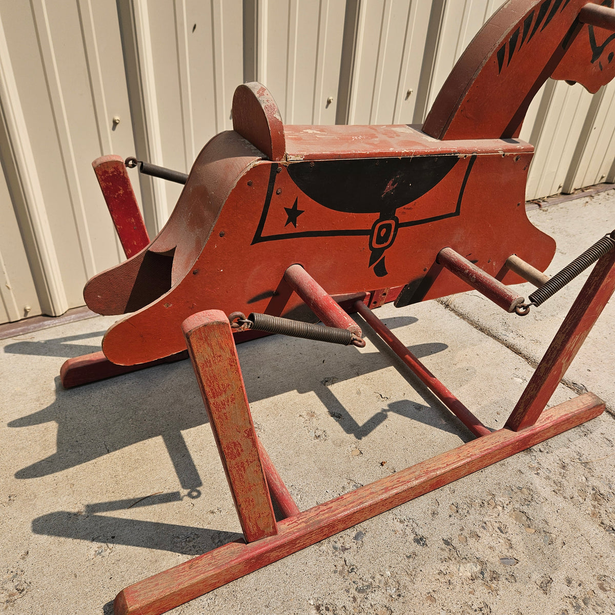 The Wonder Horse  1950's Wooden Spring Rocking Horse