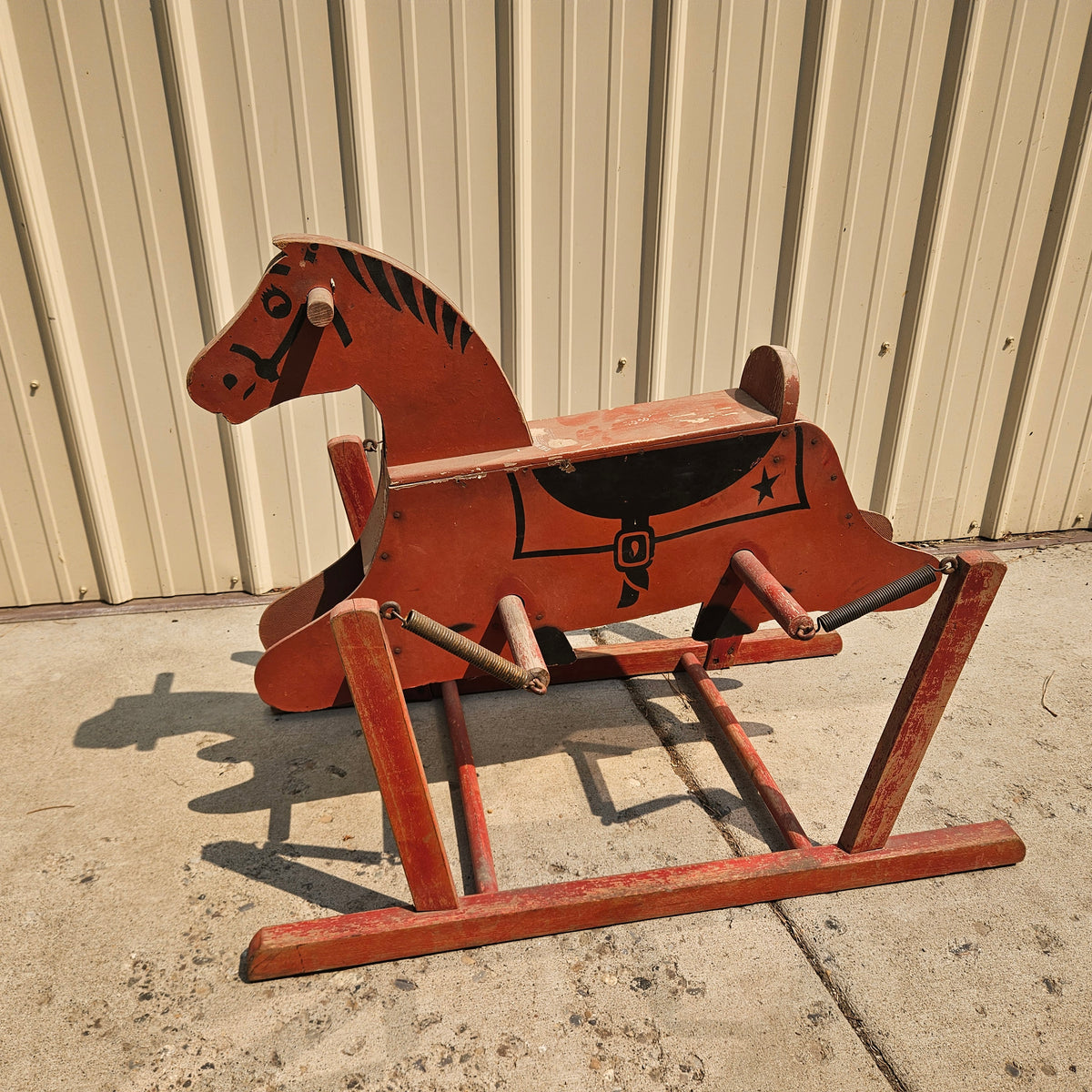 The Wonder Horse  1950's Wooden Spring Rocking Horse