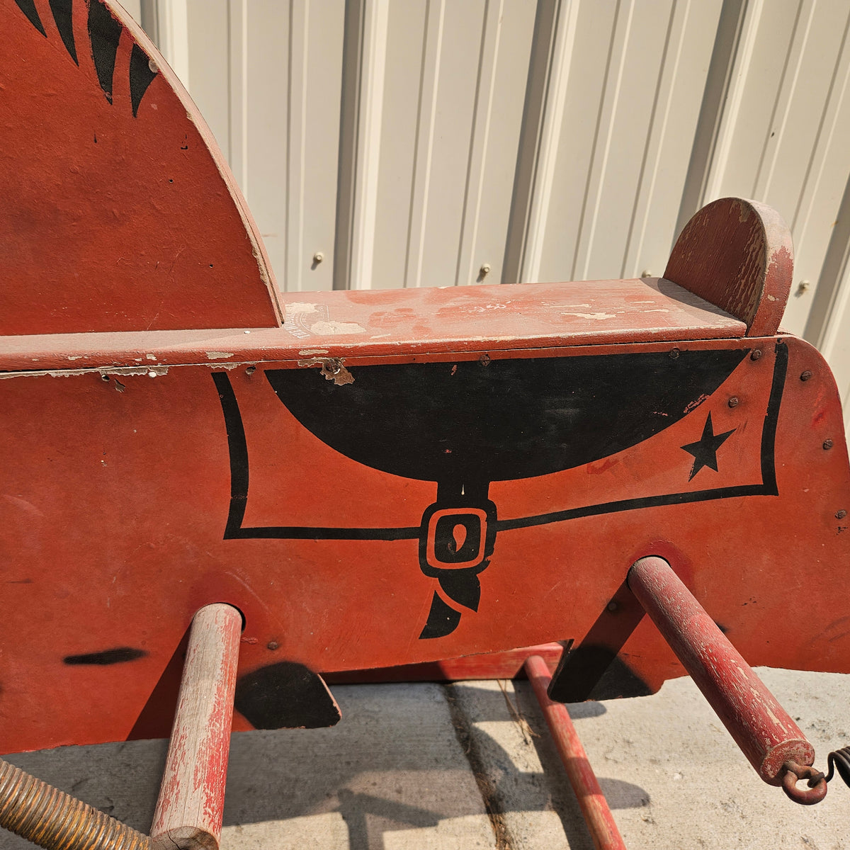 The Wonder Horse  1950's Wooden Spring Rocking Horse