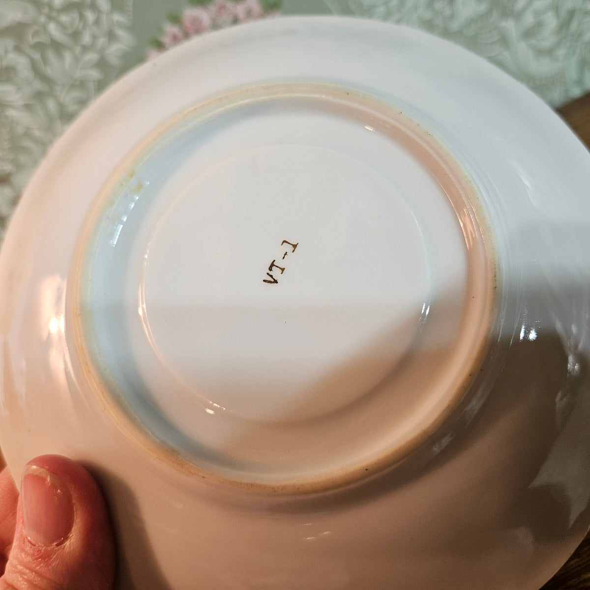 Violet Floral Porcelain Teacup and Saucer