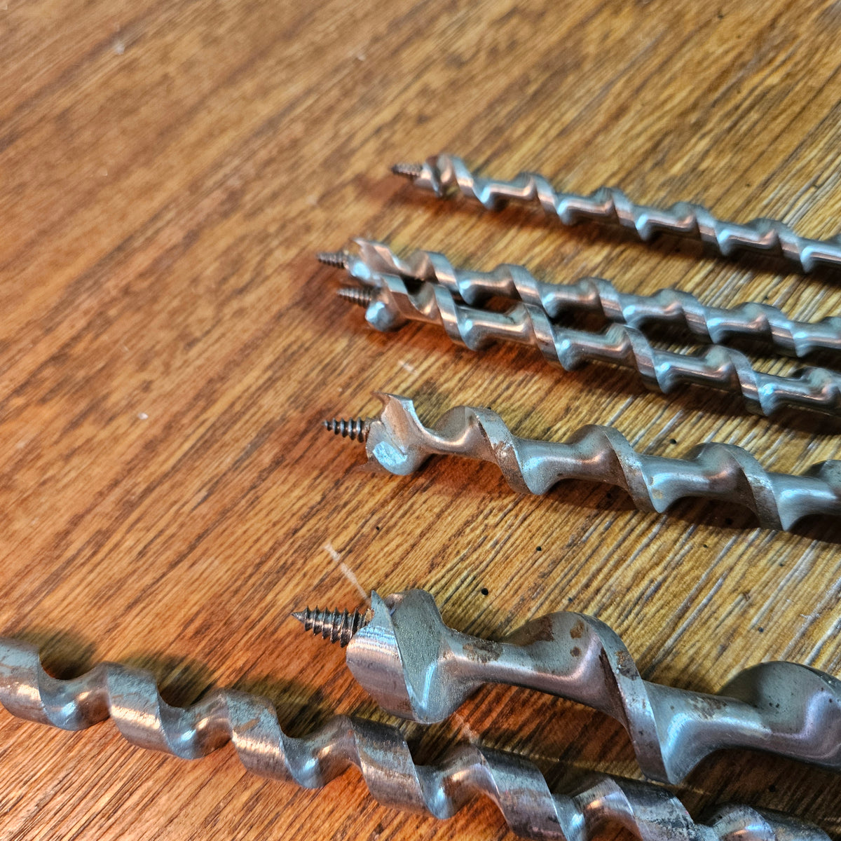 Lot of Vintage Square-Tang Auger and Brace Bits