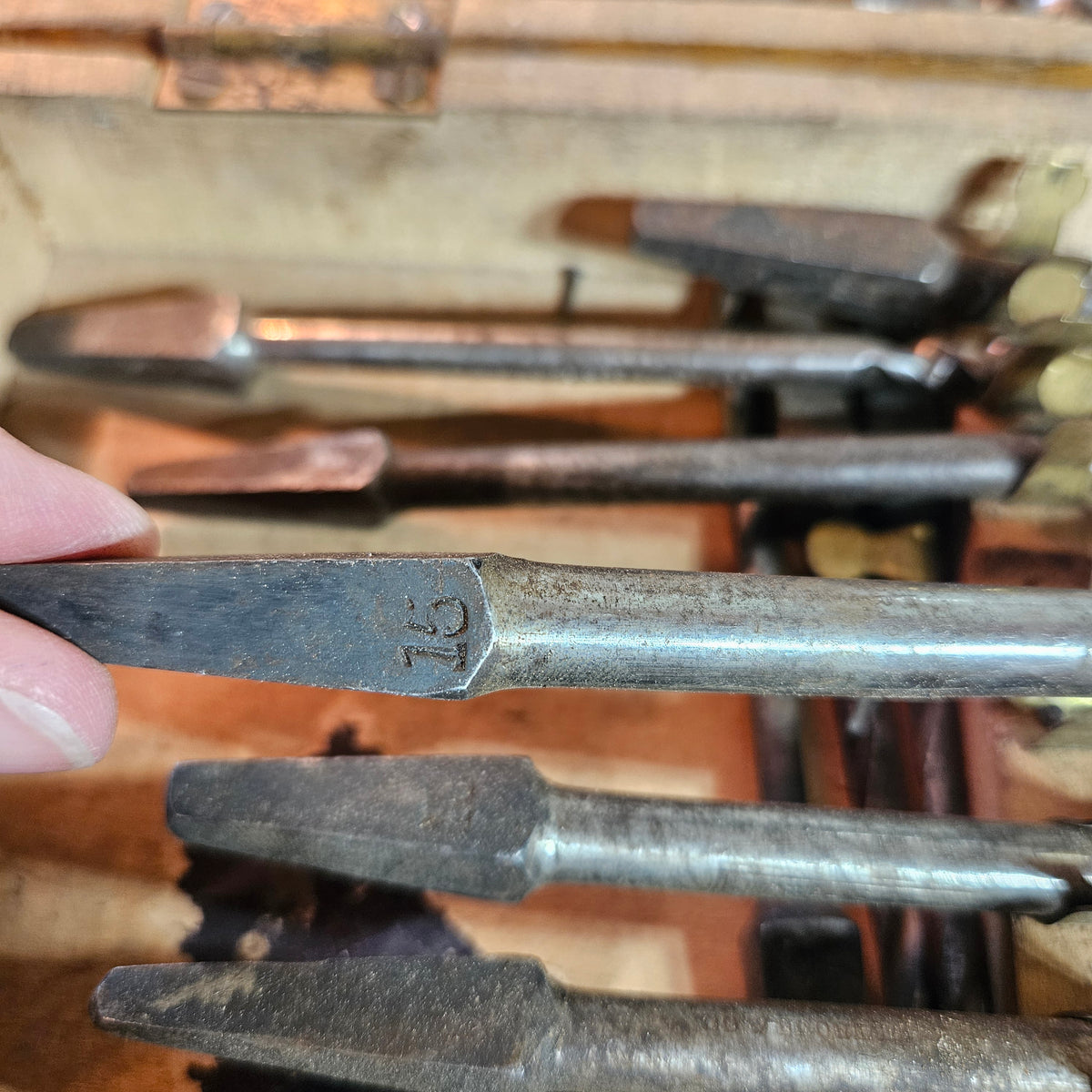 Carpenter's Auger Bit Set in Wooden Case