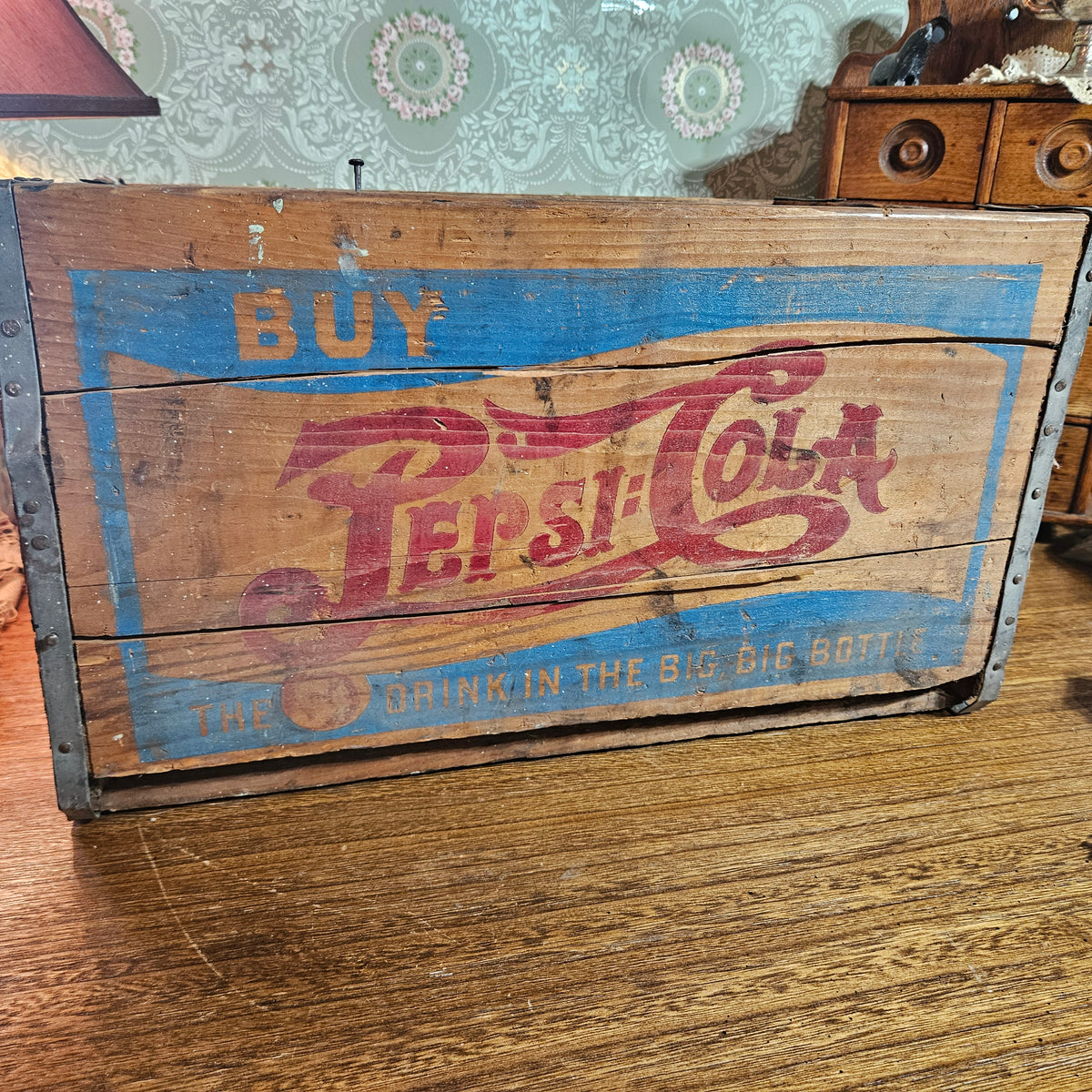 Pepsi-Cola Wooden Advertising Crate