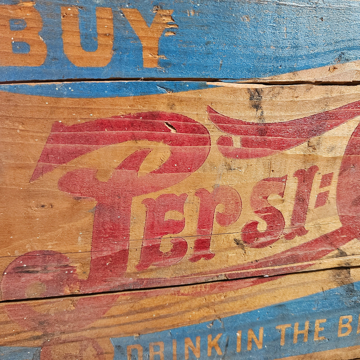 Pepsi-Cola Wooden Advertising Crate