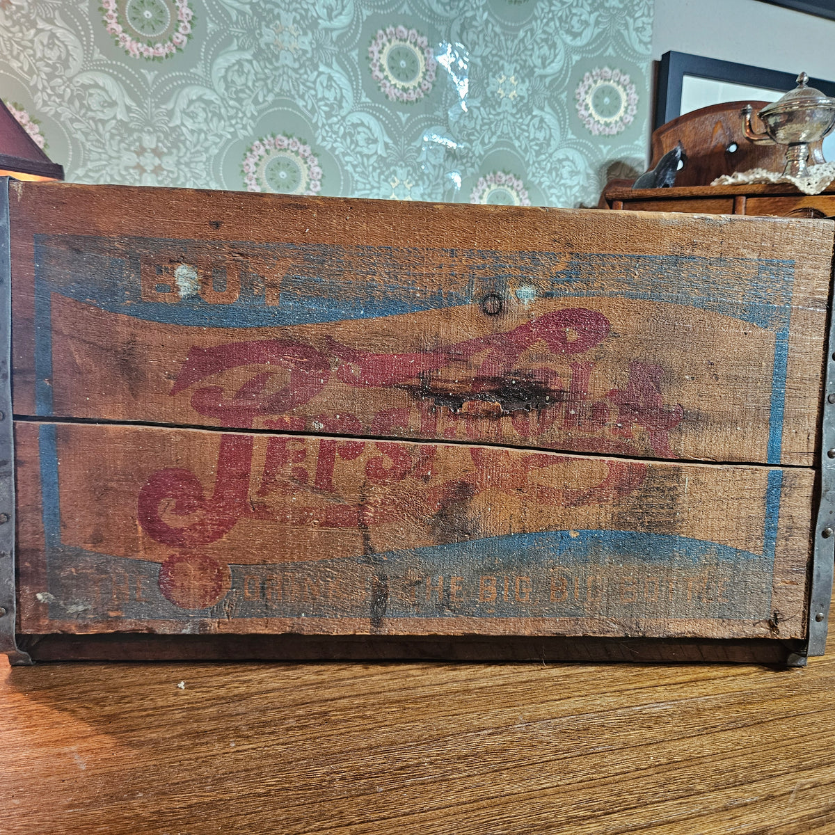Pepsi-Cola Wooden Advertising Crate