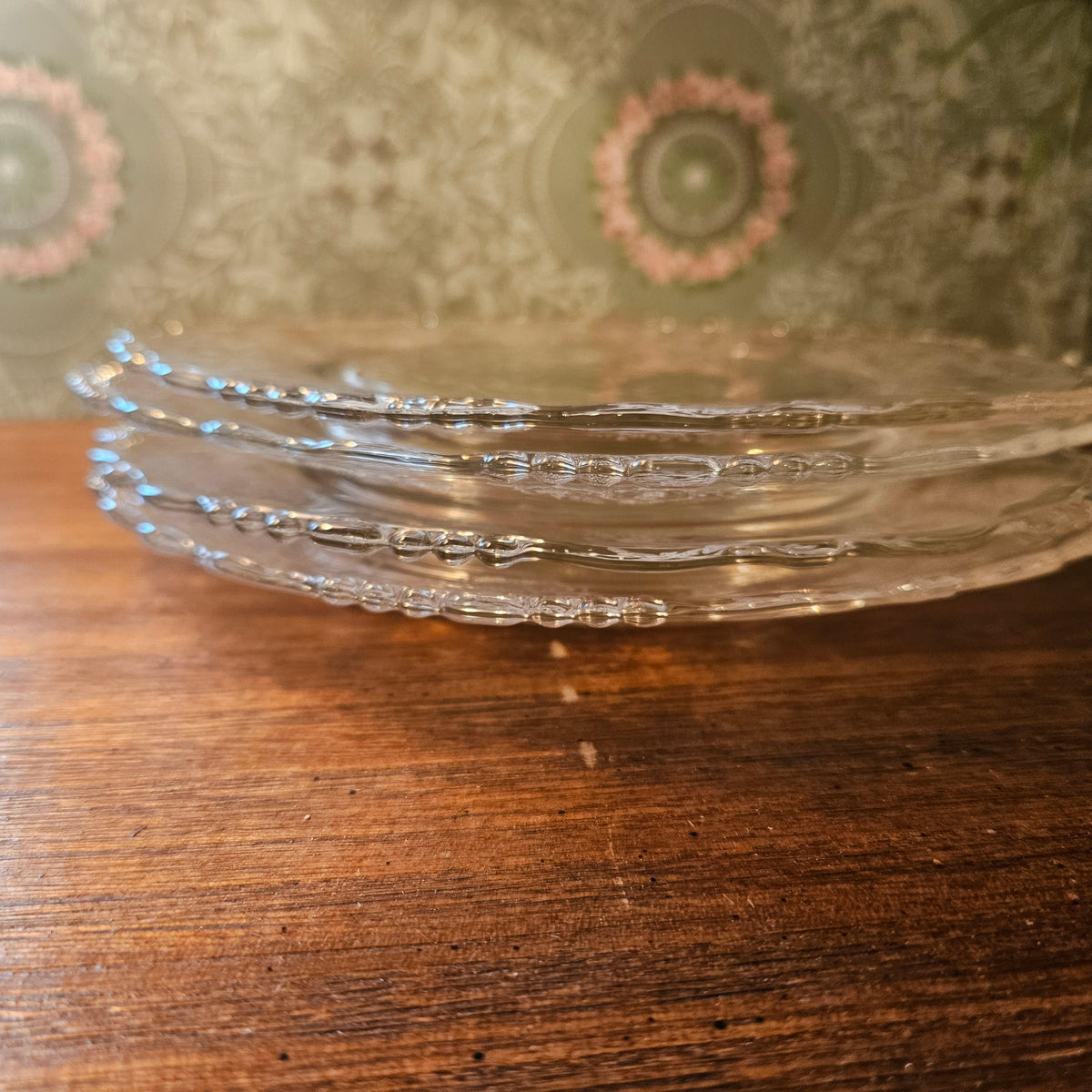 Tiffin Glass Cherokee Rose Etched Plate, 8 Inch