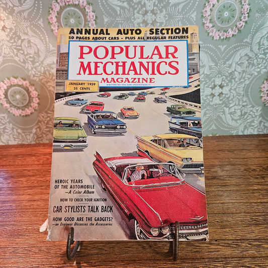 Popular Mechanics January 1959 Annual Auto Section Magazine