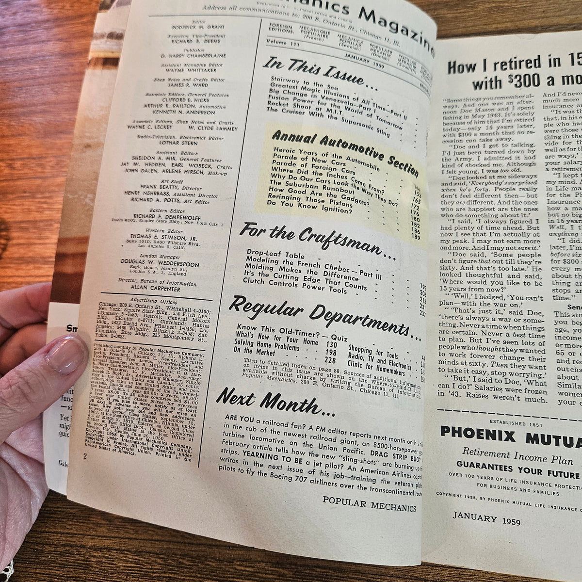 Popular Mechanics January 1959 Annual Auto Section Magazine
