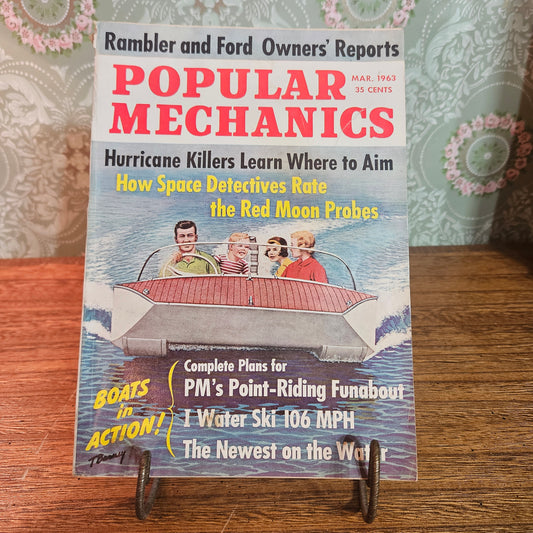 Popular Mechanics March 1963 Vintage Boating & Space Magazine