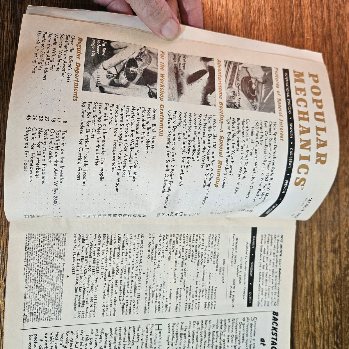 Popular Mechanics March 1963 Vintage Boating & Space Magazine