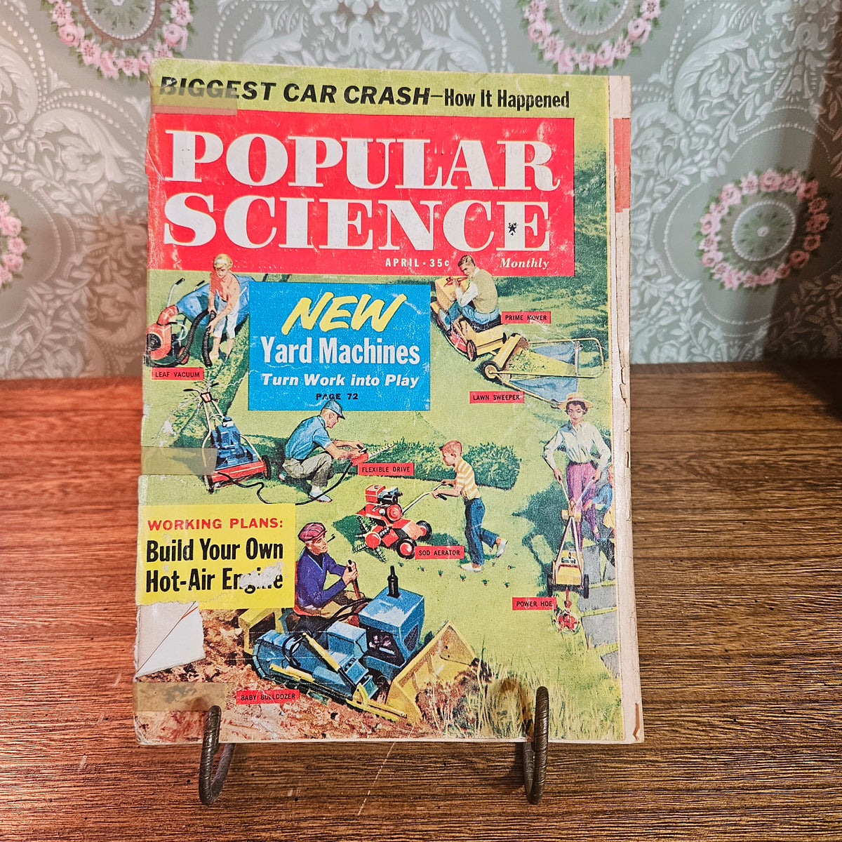 Popular Science April 1961 Vintage Magazine Yard Machines Cover