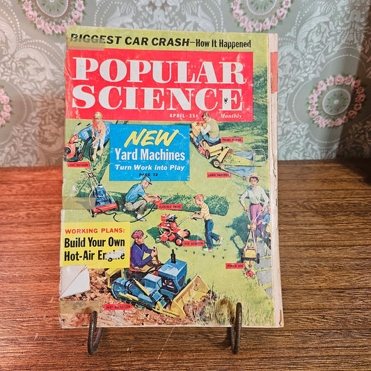 Popular Science April 1961 Vintage Magazine Yard Machines Cover