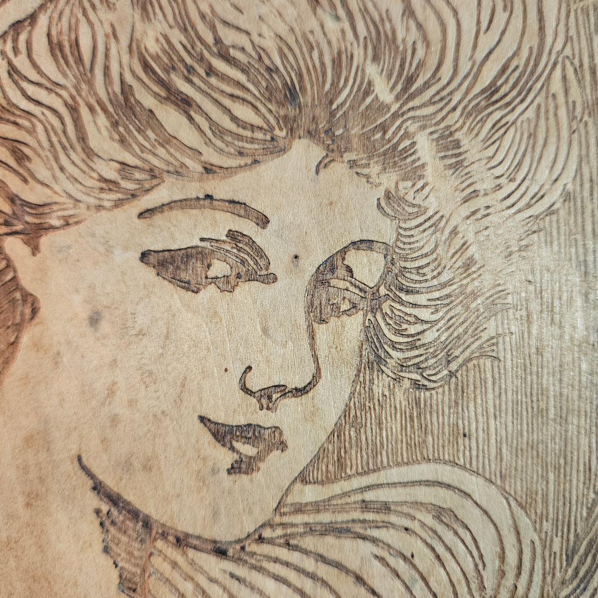 Pyrography Gibson Girl Wall Match Holder