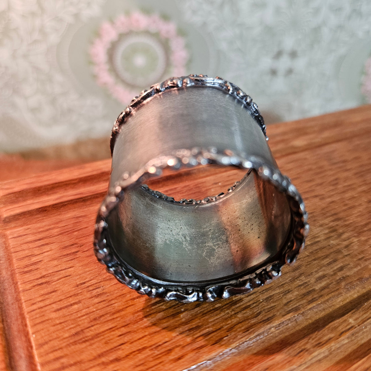 Vintage Ornate Engraved Silver-Tone Napkin Ring