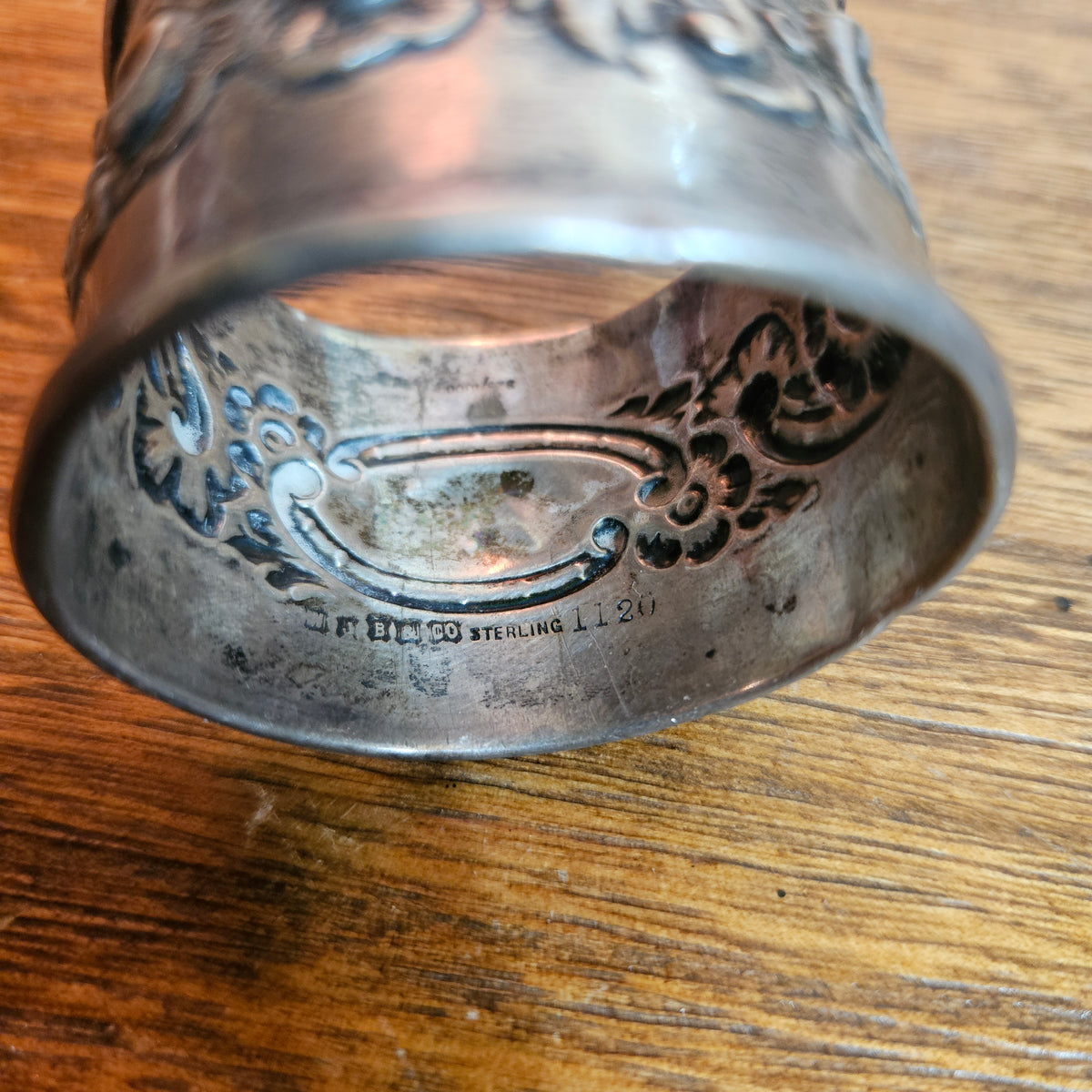 Antique Sterling Silver Floral Napkin Ring No. 1120