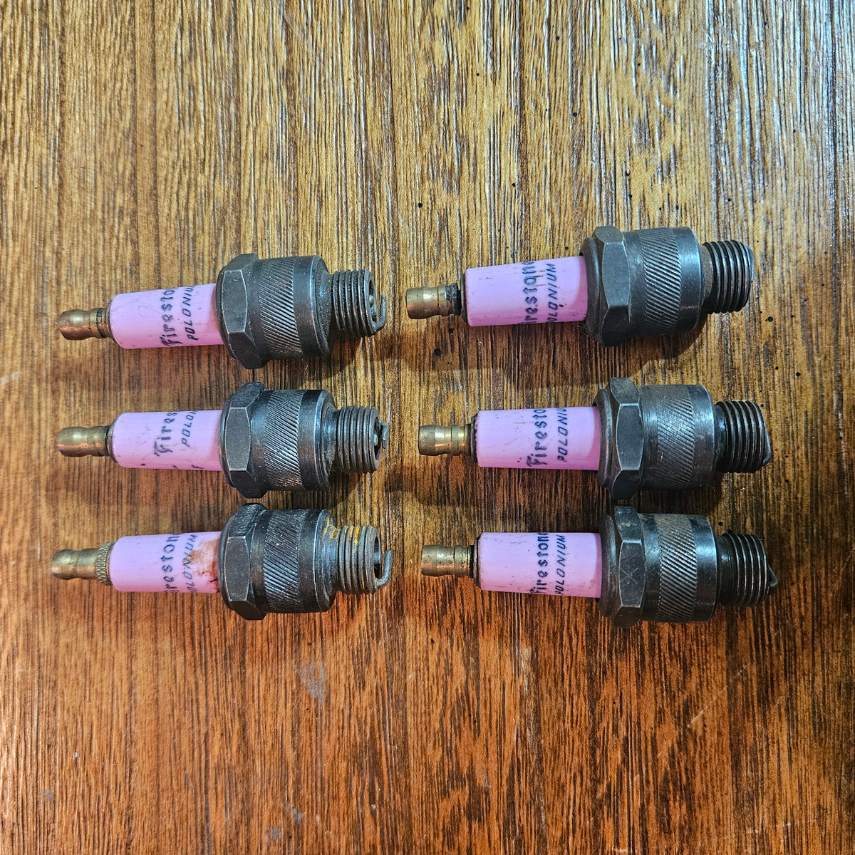 Vintage Firestone Polonium Spark Plugs Set of 6