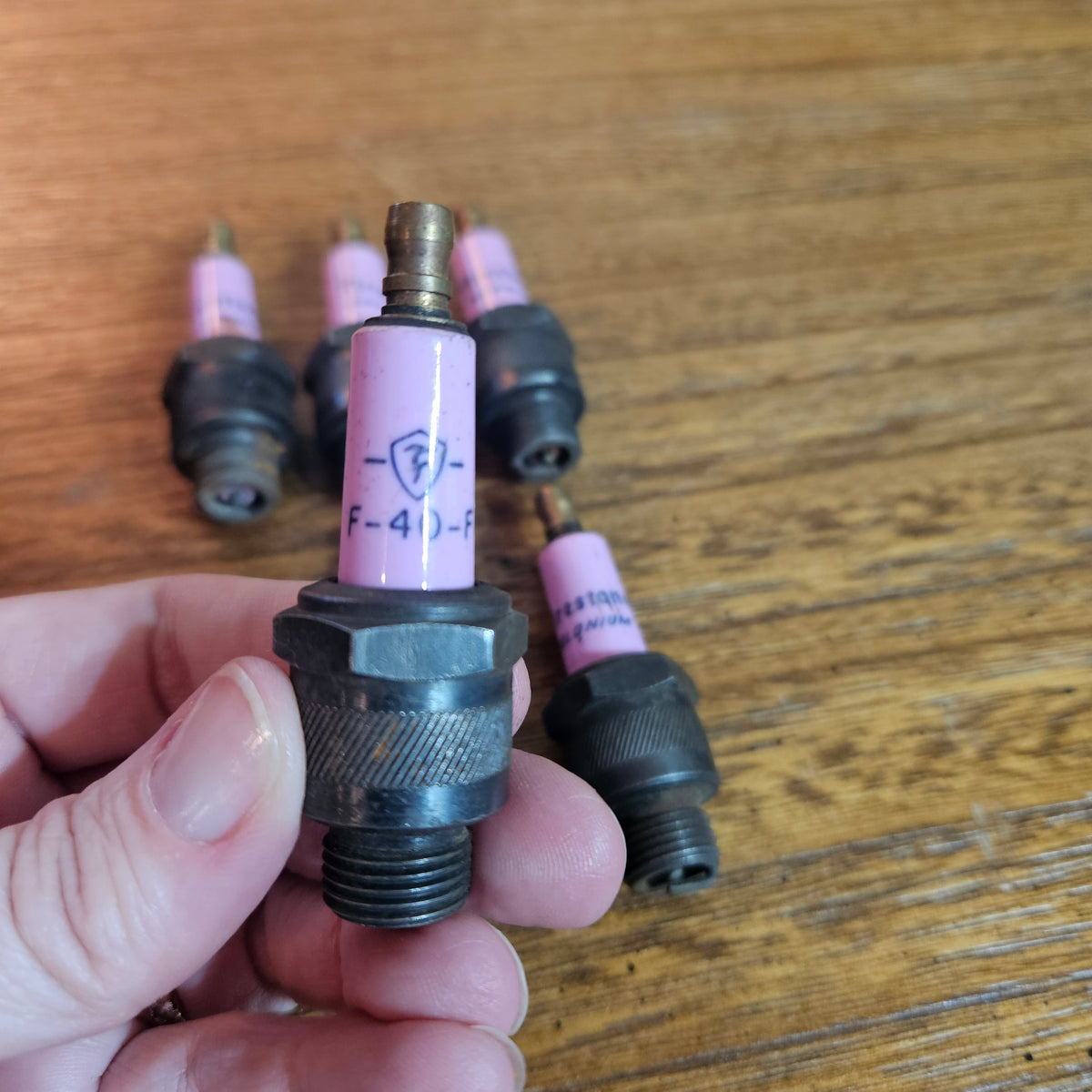 Vintage Firestone Polonium Spark Plugs Set of 6