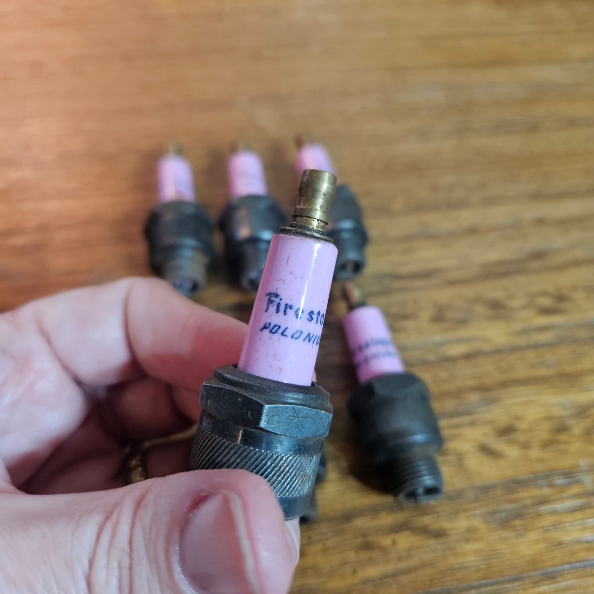 Vintage Firestone Polonium Spark Plugs Set of 6
