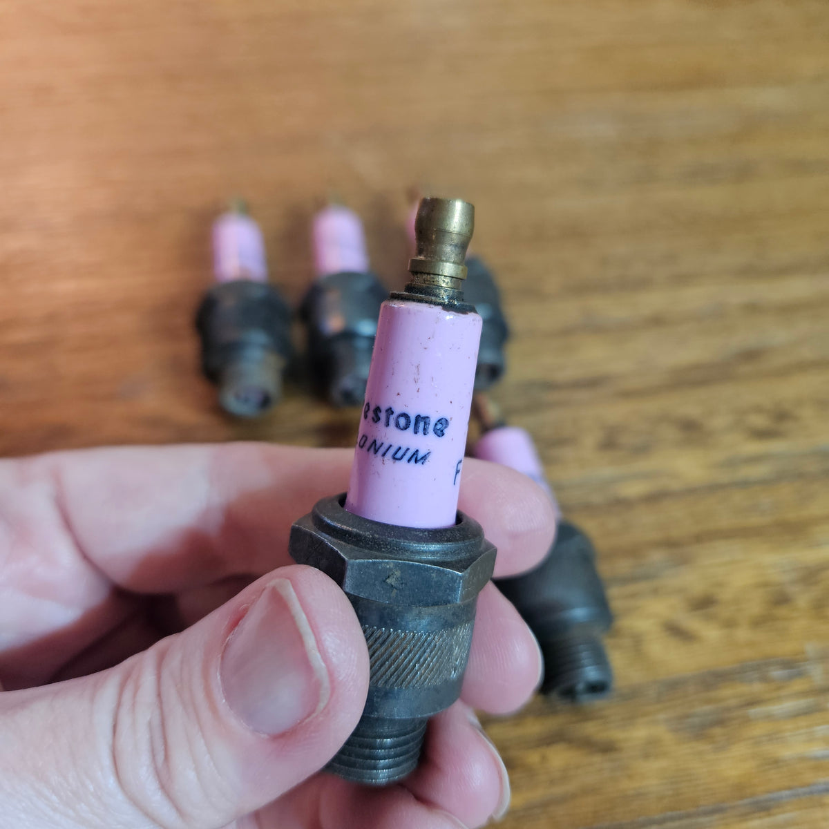 Vintage Firestone Polonium Spark Plugs Set of 6