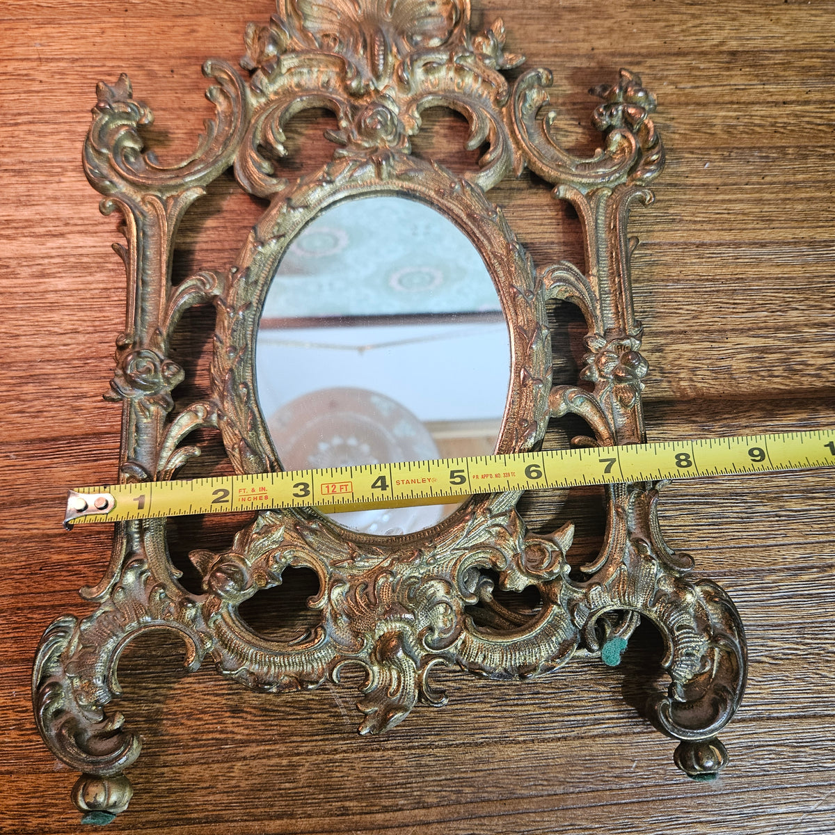 Rococo Gilt Metal Tabletop Vanity Mirror