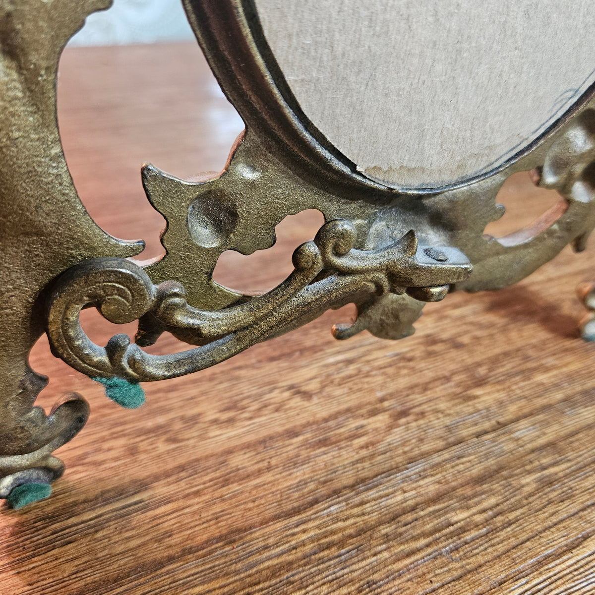 Rococo Gilt Metal Tabletop Vanity Mirror
