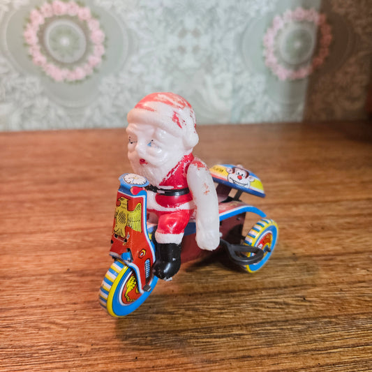 Japan Wind-Up Santa Tricycle Toy