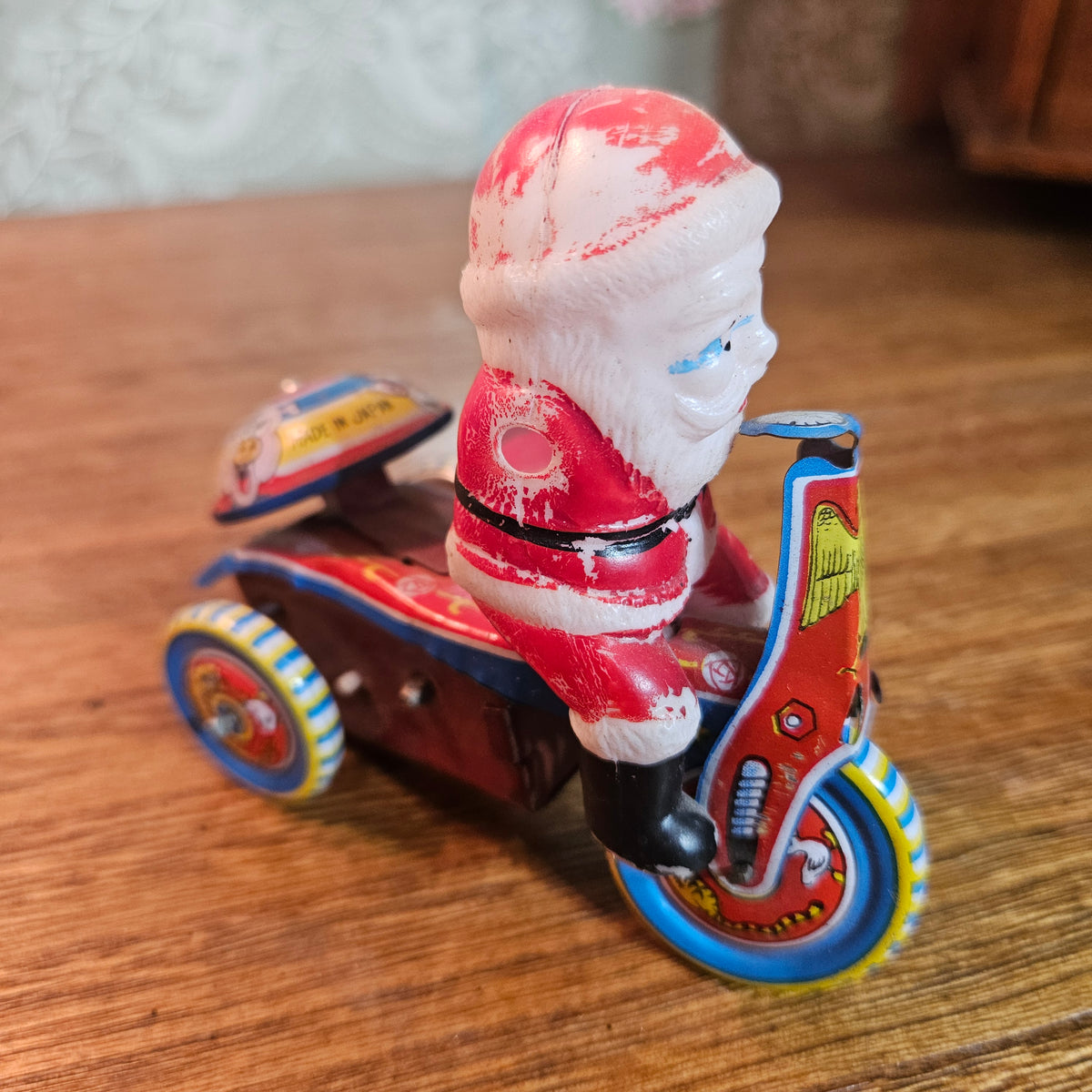 Japan Wind-Up Santa Tricycle Toy