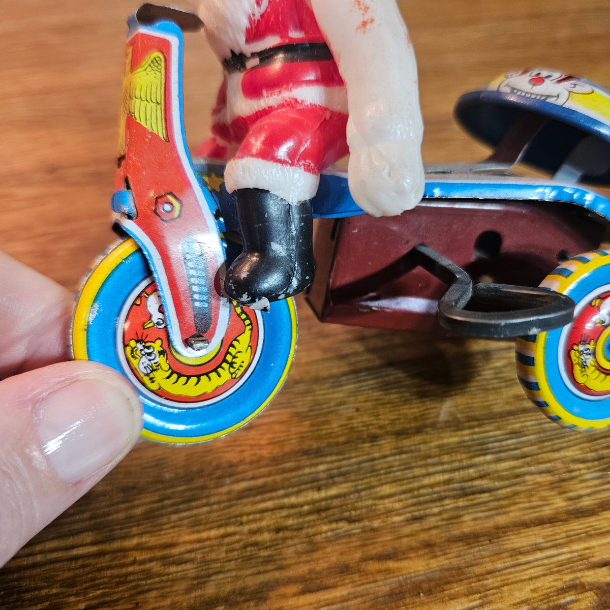 Japan Wind-Up Santa Tricycle Toy