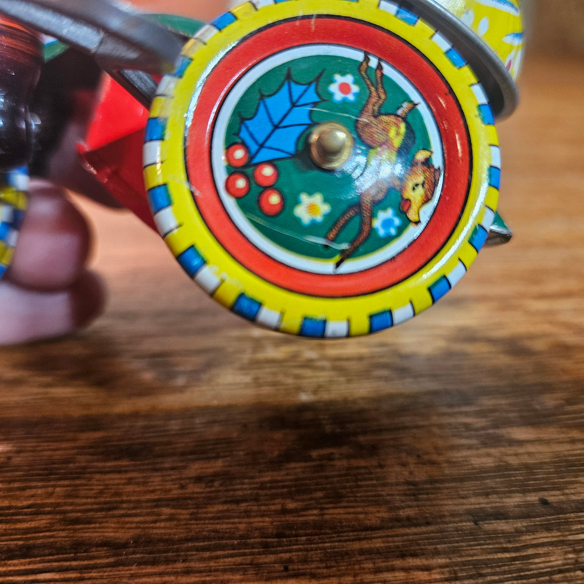 Wind-Up Santa Tricycle Toy with Bell