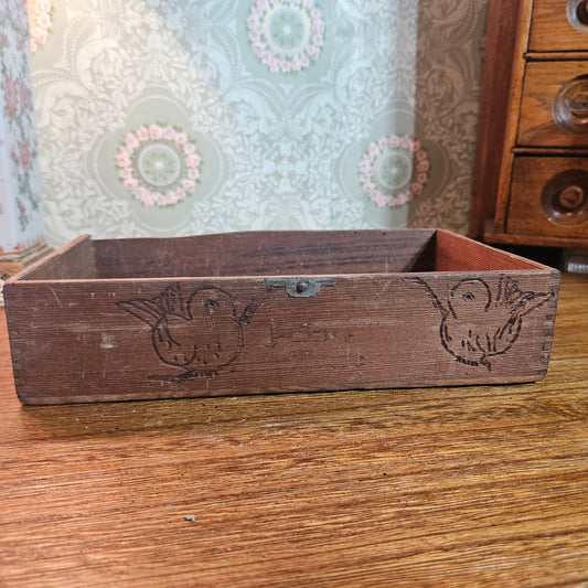Pyrography Peacock Wooden Box