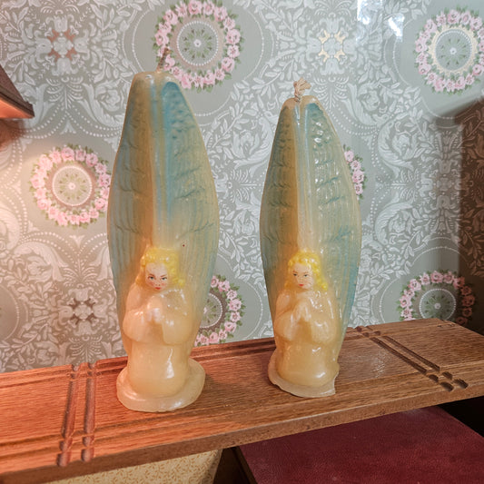 Praying Angel Figural Candles Pair