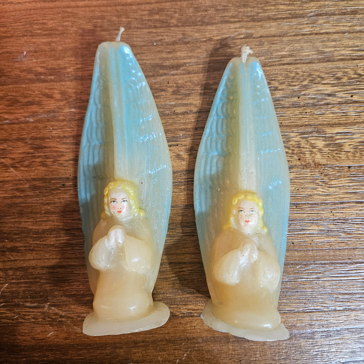 Praying Angel Figural Candles Pair