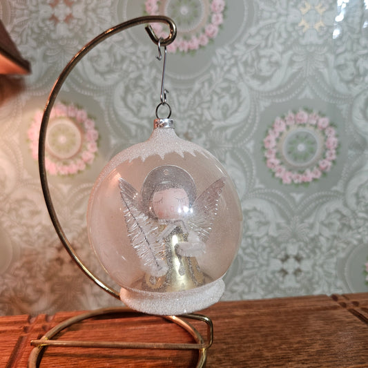 Glass Diorama Angel Christmas Ornament